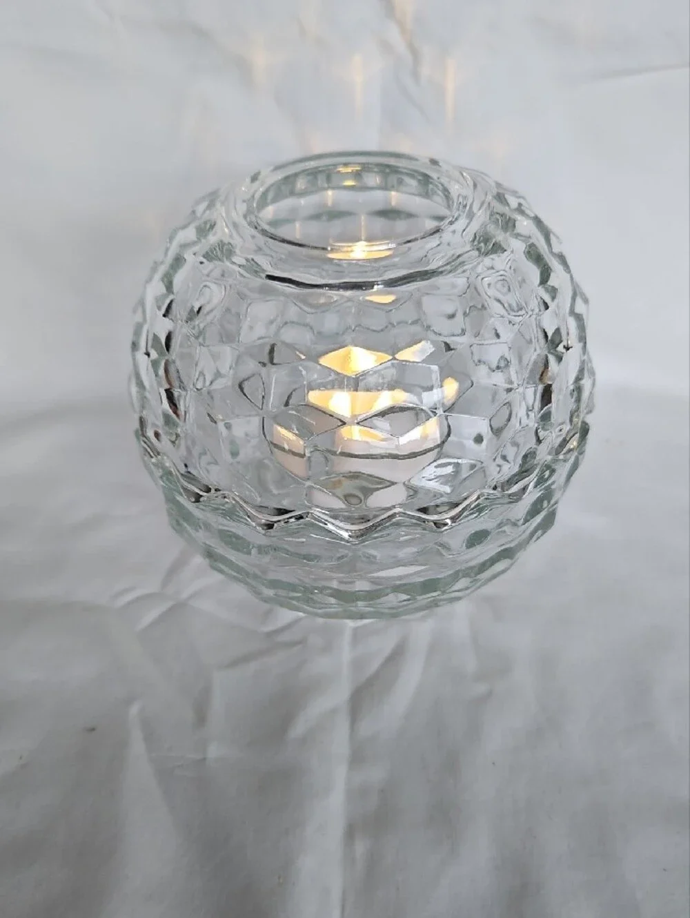 Vintage 1960's Fostoria Clear Glass Fairy Lamp